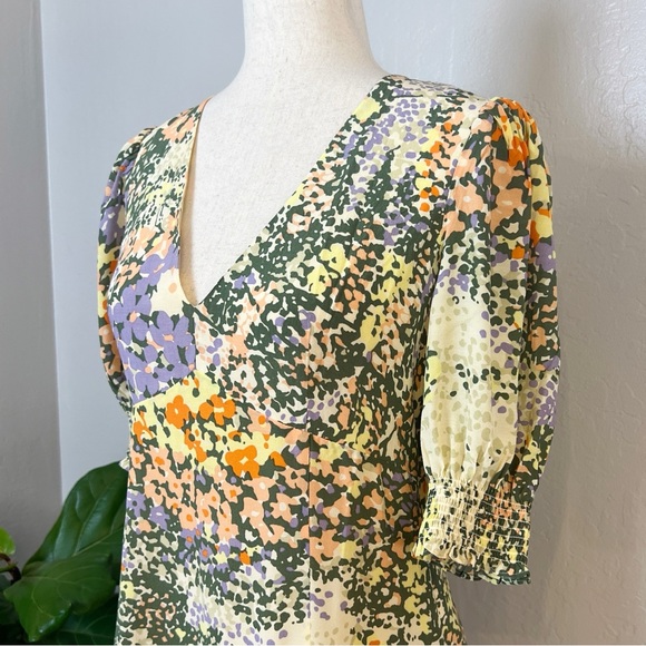 •RAILS•‎ Roma V-Neck A-Line Floral Mini Dress in Gardenia Print Size Small - Picture 6 of 16